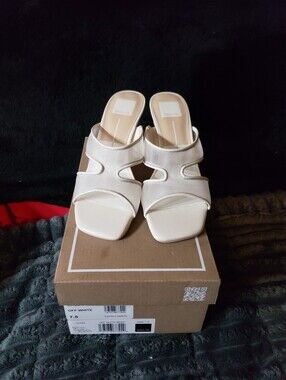 Dolce VITA GITEL Off-White Cream Open-Toe Slide Mules 7.5